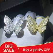 Luxury Flying Butterfly Ring 925 Sterling silver Pave setting AAAA cz Engagement Wedding Band Rings for women men Finger Jewelry 2024 - buy cheap