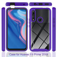 Funda híbrida resistente de PC + TPU a prueba de golpes para Huawei Y6, Y7, Y9, Prime 2019, Honor 20, Nova 5T, Marco suave, Parte posterior transparente 2024 - compra barato