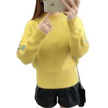 Women's Sweater Spring Autumn New Half High Collar Thick Sweater Short Fashion Bottoming Knit Pullover Wild Sweater Tide A187 2024 - buy cheap