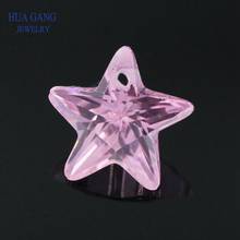 Piedra de circonia cúbica rosa con forma de estrella AAAAA de un solo orificio para la fabricación de joyas, 4x4 ~ 10x10mm, Envío Gratis 2024 - compra barato