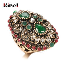 Женское Винтажное кольцо из смолы, золотистое кольцо в турецком стиле 2024 - купить недорого
