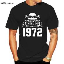 Raising Hell Since 1972 Biker T Shirt, Fashion For Dad Grandad Birthday Gift Cool Pride T Shirt Men Unisex New Tshirt 2024 - buy cheap