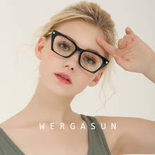 Óculos vintage olho de gato wigasun 2020, óculos femininos de cor transparente 2024 - compre barato
