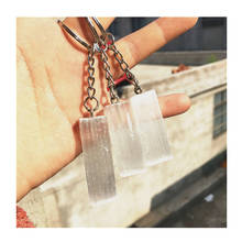 White Selenite Keychain Natural Folk Crafts Hand Made Crystals Healing Stones For Gifts 2024 - buy cheap