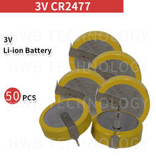50 unids/lote batería CR2477 3V CR2477 de pie de soldadura espacio horizontal 20MM botón baterías envío gratuito 2024 - compra barato