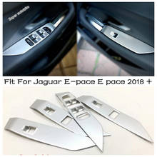 Подходит для Jaguar E-pace E pace 2018 2019 ABS подлокотник на внутреннюю сторону двери Окно стекло кнопка подъема крышка отделка матовый из углеродного волокна 2024 - купить недорого