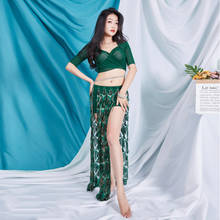 Women Belly Dance Top Long Skirt Costume Sequins Patchwork Under-pants Oriental Dance Wear Professional Practice Clothing 2024 - buy cheap