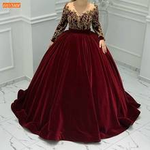 Luxury Evening Gowns Long Sleeves Beaded Ball Gown Women Dresses Gala 2021 Vestidos De Fiesta De Noche Custom Made Evening Dress 2024 - buy cheap