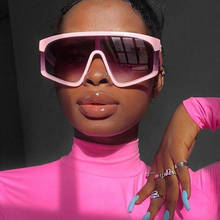 Очки солнцезащитные женские в стиле панк, шикарные зеркальные с заклепками, с плоским верхом и градиентом 2024 - купить недорого