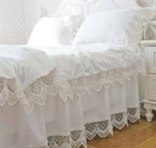 Jogo de cama de princesa coreana bordado branco puro algodão coreano jogo de cama fronha 2024 - compre barato