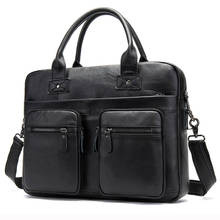 Luufan saco de couro genuíno masculino maleta sacos de escritório para homens bolsa de negócios porte documento de couro portátil 2024 - compre barato