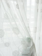 Embroidered Tulle Curtains Window for Living Room Bedroom Modern Floral Sheer Curtains for Kitchen Window Screening Voile Drapes 2024 - buy cheap