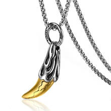 Stainless Steel Wolf Tooth Pendant Necklace Jewelry Animal Wolf Tooth Necklaces Jewelry Gifts For Him 2024 - buy cheap