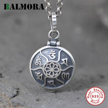 BALMORA 100% 925 Pure Silver Prayer Mantra Buddhist Pendant For Men Women Amulet Box Pendant Thai Silver Jewelry Without Chain 2024 - buy cheap