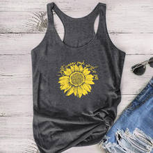 I Just Wanna-Camiseta sin mangas con estampado de girasoles para mujer, blusa estampada con cuello redondo, Top de Verano 2024 - compra barato