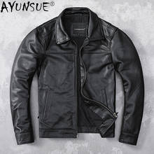 2021 New Men Genuine Leather Jacket Spring Motorcycle Coats and Jackets Real Cow Leather Coat Men's Clothing Veste Homme WPY3354 2024 - buy cheap