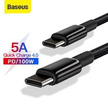 Baseus-cabo carregador rápido pd 100w tipo-c para huawei, xiaomi 5a, macbook, ipad, app, cabo de dados 2024 - compre barato