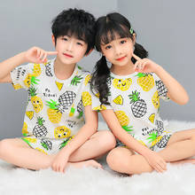 Conjunto de Pijamas para bebés y niñas, ropa de dormir de manga corta, con dibujos animados, de verano 2024 - compra barato