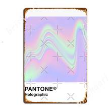 Pantone série holográfica 9 sinais de metal placas de parede vintage pub estanho cartazes 2024 - compre barato
