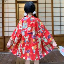 2020 New Year of the Rat Haori Japanese Rat Print Kimono Women Kwaii Cardigan Samurai Asian Costume Beach Kimonos Jacket Yukata 2024 - buy cheap