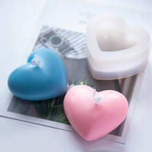 Molde de silicone em formato de coração e amor 3d, formas de vela em forma de coração, aroma, gesso, sabonete, argila de polímero, artesanato, presentes diy 2024 - compre barato