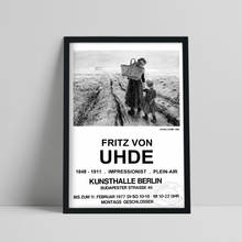 Póster de la exposición de Fritz Von Uhde, impresiones artísticas de Von Uhde, decoración de pared de impresionismo, pegatinas de pared blancas y negras de Von Uhde Going Home 2024 - compra barato