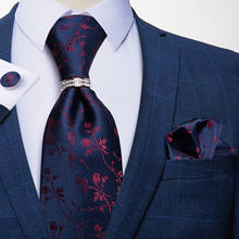 Dibangu design masculino gravata preto ouro paisley seda gravata de casamento para homem gravata hanky cufflink anel conjunto moda terno bussiness festa 2024 - compre barato