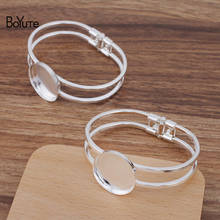 BoYuTe-Base de pulsera chapada en plata de 65x60MM hecha a medida, con bandeja en blanco de 25MM, accesorios de joyería DIY, venta al por mayor, 50 unids/lote 2024 - compra barato