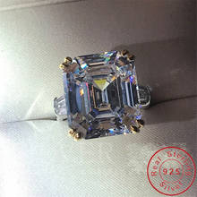 Choucong натуральная кольца из стерлингового серебра 925 для женщин Emerad cut 12ct Sona диамон cz обручальное кольцо Роскошные ювелирные изделия 2024 - купить недорого