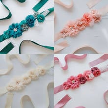 Bridesmaid Flower Girl floral Ornaments Sash Waistband Pearl Accessories bridal applique Prom Dress Beaded Sashes Wedding Belt 2024 - buy cheap