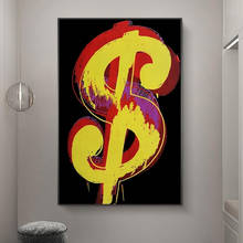 Modern Art Dollar Sign By Andy Warhol Canvas Painting Abstract Poster and Print Wall Art Pictures for Living Room Decor Cuadros 2024 - buy cheap