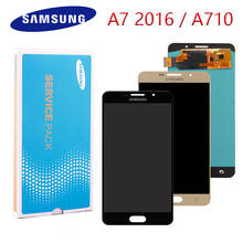 Оригинальный 5,5 ''AMOLED ЖК-дисплей для Samsung Galaxy A7 2016 ЖК-дисплей A710 ЖК-дисплей A710F A710M сенсорный экран дигитайзер сборка 2024 - купить недорого