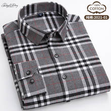 2021 nova camisa masculina 100% algodão de alta qualidade pano casual manga longa primavera outono turn-down collar sh028 2024 - compre barato