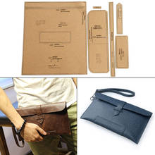1Set DIY Kraft Paper Template New Fashion Classic Men's clutch Wallet Leather Craft Pattern DIY Stencil Sewing Pattern 27.5*16cm 2024 - buy cheap