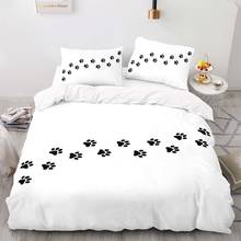 3d impressão gato pegadas padrão jogo de cama, capa edredão 228 × 228 com fronha, ue 240 × 220 quilt cover, rei cobertura 2024 - compre barato