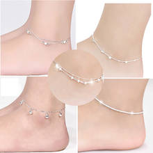 1PC Anklet 100% New and high Quality Silver Plated Cube Chain Anklet Bracelet Barefoot Sandal Beach Foot Jewelry 2024 - buy cheap