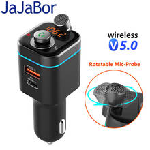 JaJaBor FM Transmitter FM Modulator Bluetooth 5.0 Car Kit Handsfree Wireless Car MP3 Player QC3.0+Type-C PD 18W USB Car Charger 2024 - buy cheap