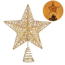 Árbol de Navidad LED estrella árbol Topper funciona con batería Treetop decoración colgante Navidad decoración adorno Dimensional 2024 - compra barato