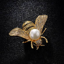 Vintage Gold Bug Insect Bee Brooch Pins for Women Men Bumble Bee Crystal Broach Pin Insect Jewellery Gift Embellishment Brooches 2024 - buy cheap