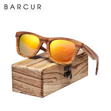 BARCUR Wooden Sunglasses for Men Zebra Wood Sun Glasses Polarized Sunglasses Rectangle Lenses Driving UV400 2024 - buy cheap