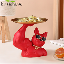 ERMAKOVA Creative Muscle Arm Bulldog Statue Resin Animal Dog Sculpture Storage Tray Crafts Living Room Home Decor Accessories 2024 - buy cheap