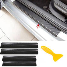 4pcs 3D Carbon Fiber Car Door Sill Protector Stickers for Hyundai IX35 IX45 Sonata Verna Solaris Elantra Tucson Mistra IX25 I30 2024 - buy cheap