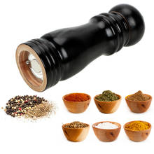 Manual Control Salt and Pepper Mills Kitchen Cooking BBQ Tools Pepper Mill with Strong Adjustable Ceramic Grinder  Solid Wood 2024 - buy cheap