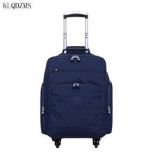 KLQDZMS 16inch Men Oxford Travel trolley Luggage Bags Wheeled Women Rolling Luggage Business Carry On suitcase 2024 - buy cheap