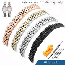 Peiyi pulseira de substituição para relógio feminino, pulseira de aço inoxidável fina para ar1684 ar1688 ar1762 10mm 2024 - compre barato