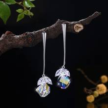 Fashion Luxury Crystal Drop Earrings For Women Wholesale Jewelry Personality Female Long Silver Color Earrings 2024 - buy cheap