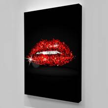 Impresiones en lienzo para pared, carteles e impresiones, pintura de labios de espuma roja, imagen para decoración del hogar, sala de estar 2024 - compra barato