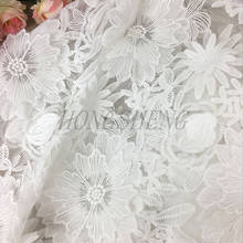 130*100cm branco de luxo casamento nupcial desempenho vestido applique diy nupcial lenço véu bordado remendo da tela do laço 2024 - compre barato