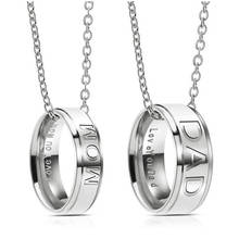 New Arrival I Love U MOM / DAD Necklace Stainless Steel Pendant Necklaces Women/Men Jewelry Gift 2024 - buy cheap