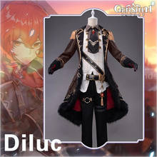 Anime Game Genshin Impact Diluc Battle Uniform PLUS Gorgeous Outfit Cosplay Costume Halloween Men Women Free Shipping 2020 NEW 2024 - buy cheap